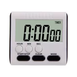 Kitchen Timer 24 Hours Digital Alarm Clock LCD Screen Magnetic Backing for Cooking Baking Black