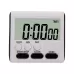 Kitchen Timer 24 Hours Digital Alarm Clock LCD Screen Magnetic Backing for Cooking Baking Black