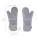 ZYA-426 Longer And Thicker Insulated Gloves Silicone Kitchen Baking Gloves Gray