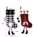 Hanging Feet Faceless Doll Christmas Socks Christmas Decoration Gift Bag Red And Black Grid