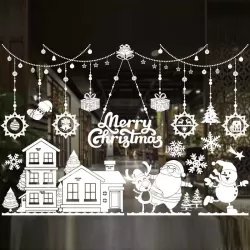 Christmas Decoration Window Stickers Wall Stickers Shopping Mall Supermarket Window Decoration White A58