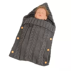 Zzsd0002 Autumn  Winter Baby Knitted Woolen Button Sleeping Bag Photography Blanket Stroller Sleeping Bag