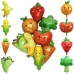 2 PCS Cartoon Vegetables and Fruits Aluminum Film Balloon Children Party Decoration Supplies Inflatable Toys Broccoli