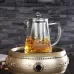 550ml Stainless Steel Clear Heat Resistant Glass Filter Tea Pot