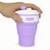 350ml Folding Portable Silicone Coffee Cup Multi-function Travel Cup Purple