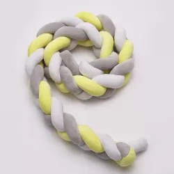 2M Pure Color Weaving Knot for Infant Room Decor Crib Protector Newborn Baby Bed Bumper Bedding Accessories White Grey Yellow