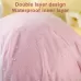 Lovely Thick Women Satin Colorful Double Waterproof Hair Cover Bathing Cap Pink