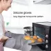 ZYA-426 Longer And Thicker Insulated Gloves Silicone Kitchen Baking Gloves Gray