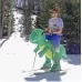 Operated Inflatable Dinosaur Fancy Polyester Dress Halloween Party Costume for Adult