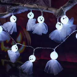 LED Halloween Decoration Luminous Cloth Ghost Ornament String Light 6m 40 Lights