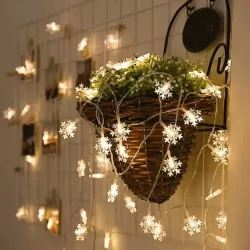 3m 20 LEDs USB Home New Year Christmas Decoration Snowflake Garland Light Warm White