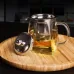 550ml Stainless Steel Clear Heat Resistant Glass Filter Tea Pot