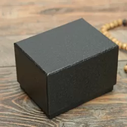 Litchi Texture Watch Box Jewelry Gift Box Earring Necklace Jewelry Watch Packaging Box Black