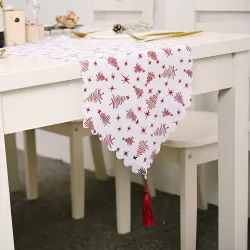 Christmas Table Decoration Bronzing Tablecloth Holiday Decoration Supplies Red Tree