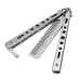 Salon Stainless Steel Practice Comb Practice Knife Uncut Butterfly Comb Silver