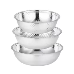3 PCS / Set SiGang Stainless Steel Rice Washing and Vegetable Draining Basin