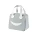 Smile Lunch Bag with Leather Handles Small Gray