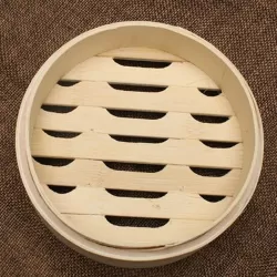 Xiaolongbao Bamboo Steamer Household Steamed Dumpling Cage Drawer Multi Layer Deepened Bamboo Steaming Rack 13cm Cage