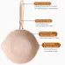 Thick Bottom Maifan Stone Household Small Frying Pan Non Stick Pan Deep Frying Pan 28cm Beige Without Cover