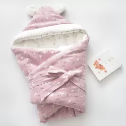 Cartoon Cotton Baby Holding Blanket Purple White Goose