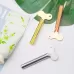 3 PCS Stainless Steel Squeezing Toothpaste Device Hair Key Squeegee Dyeing Tool Semicircular Metal Squeezer Silver
