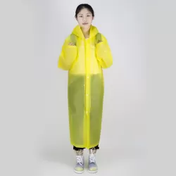 Long Sleeve Cuff Windproof Upgrade Version of One-piece Environmental Protection Transparent Raincoat Average Size
