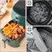 Round 2 Layer Air Fryer Silicone Basket Reusable Foldabl Air Fryer Mold Liner Tray Gray