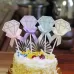 5 Packs Diamond Cake Birthday Inserted Card Wedding Party Dessert Table Decoration Supplies Pink