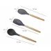 kn020 11 in 1 Wooden Handle Silicone Non-stick Spatula Spoon Kitchen Tool and Bucket Set