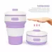 350ml Folding Portable Silicone Coffee Cup Multi-function Travel Cup Purple