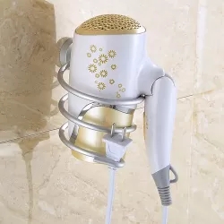 Hair Dryer Holder Wall Mount Hanging Rack Organizer Hook Spiral Bathroom Bracket
