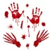 Halloween Decorations PVC Creative Blood Handprints and Footprints Wall Stickers Window Stickers Random Style Delivery