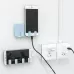 Practical Wall Sticking Phone Charging Holder Socket Strong Sticky Adhesive Sopport Rack Shelf With Hooks Blue