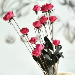 Artificial Rose Bud Wedding Decoration Flower Arrangement Party Home Decoration Red