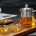 550ml Stainless Steel Clear Heat Resistant Glass Filter Tea Pot
