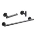 304 Stainless Steel With Grooved Bathroom Pendant Bathroom Shelf  Black Single Rod 40cm