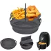 Round 2 Layer Air Fryer Silicone Basket Reusable Foldabl Air Fryer Mold Liner Tray Gray