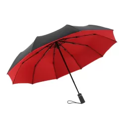 Two-Color Three-Fold Wind-Proof Sunscreen Umbrella Red
