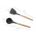 kn020 11 in 1 Wooden Handle Silicone Non-stick Spatula Spoon Kitchen Tool and Bucket Set