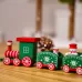 Christmas Decoration Wooden Train Kindergarten Christmas Festival Gift Red 4 Section