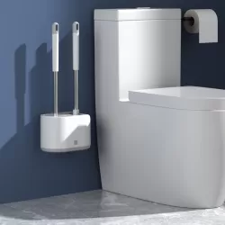 MT2 Silicone Double Brushs Head Toilet Brush Set  Wall-mount Type