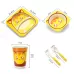 Baby Dish Tableware Set Cartoon Fork Feeding Dishes for Kids Utensils Natural Bamboo Fiber Bowl With Cup Spoon Plate Penguin