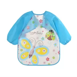 Baby Bibs Waterproof Long Sleeve Apron Blue Betterfly
