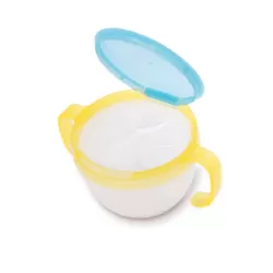 Baby Products Anti-sprinkling Design Baby Double Handle Biscuit Small Bowl Snack Cup Yellow