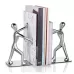 Pair Small Person Standing Decoration Creative Desk Bookshelf Metal Book Push Plate