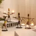 tro Wrought Iron Man-shaped Candlestick Ornament Restaurant Table Decoration Props