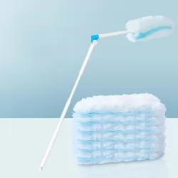 Disposable Household Vacuum Retractable Feather Duster Long Handle and 6 Clothes