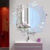 Flower Vine Dressing Up Mirror Art Vinyl Mural Decor Ceiling Wall Sticker Silver