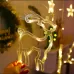 LED Curtain Lights Christmas Decoration Bell And Deer String Lights Battery Box with RC Warm White Light