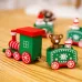 Christmas Decoration Wooden Train Kindergarten Christmas Festival Gift Red 4 Section